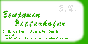 benjamin mitterhofer business card
