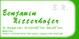 benjamin mitterhofer business card